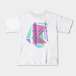 Geometric triangles pink and purple Kids T-Shirt